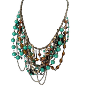 Vintage T. Beaded /Chain Necklace